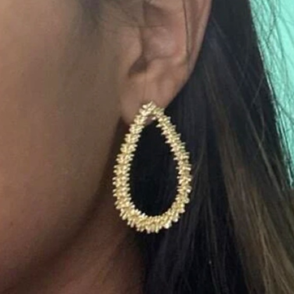 NWT Boutique Golden Luxury | Geometric Gold Statement Drop Earrings